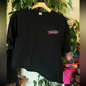 Black Short Sleeve Crop T-Shirt